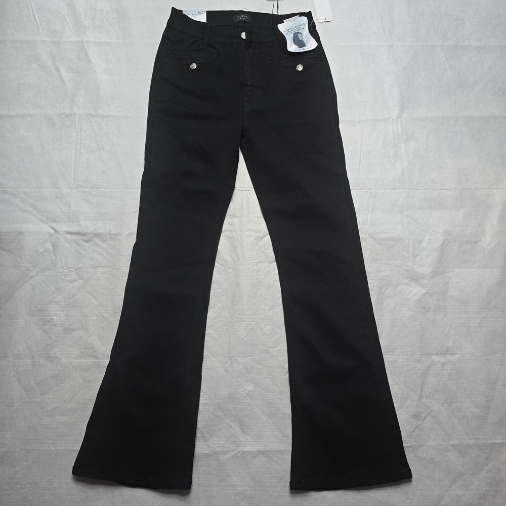 Curve Appeal Curve Creator Flare Leg Pants Black High Rise Size 8/29 NWT